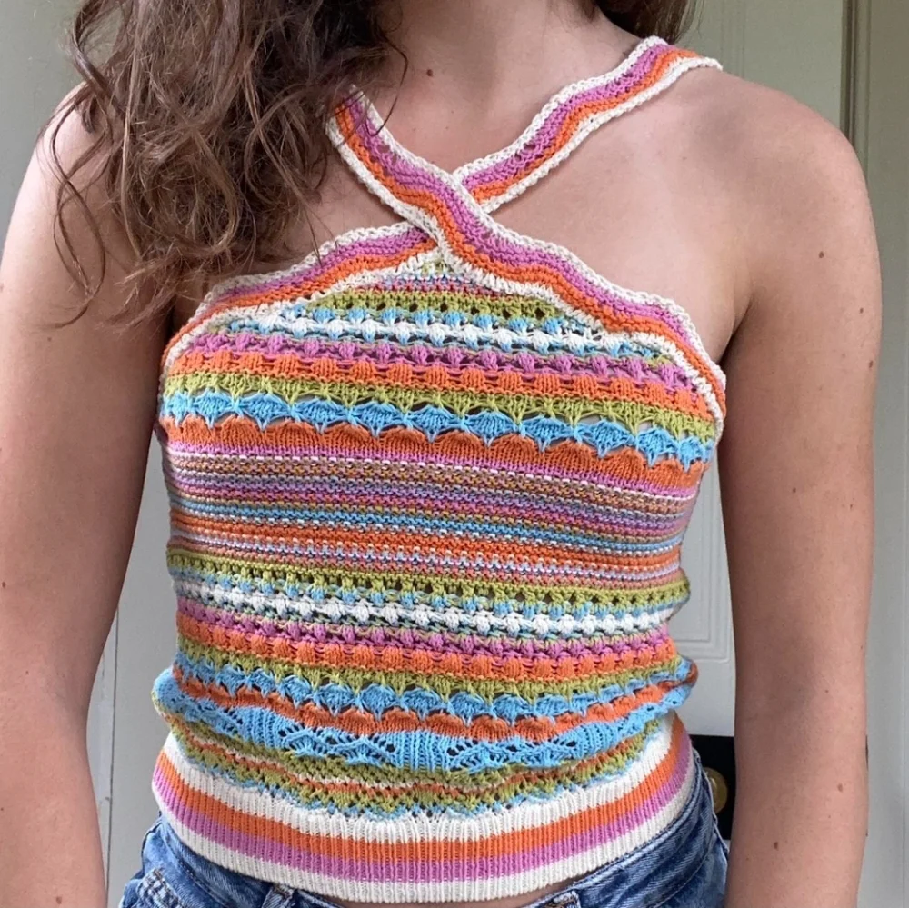 Zara crochet knit cropped tank top size Medium - Picture 1 of 10